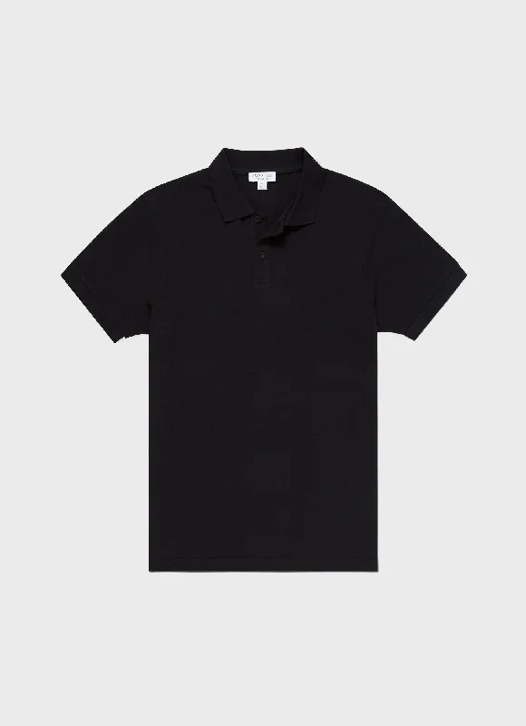 Men's long sleeve classic fit polo shirts with embroidered logosMen's Piqué Polo Shirt in Black Men's long sleeve classic fit polo shirts with embroidered logosMen's Piqué Polo Shirt in Black