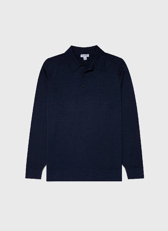Men's quick - dry polo shirts for water sports activitiesMen's Extra-Fine Merino Polo Shirt in Light Navy Men's quick - dry polo shirts for water sports activitiesMen's Extra-Fine Merino Polo Shirt in Light Navy