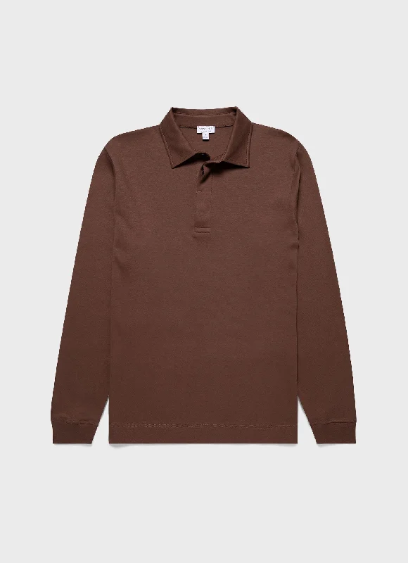 Men's luxury cashmere blend polo shirts in solid colorsMen's Heavyweight Rugby Polo Shirt in Cocoa Brown Men's luxury cashmere blend polo shirts in solid colorsMen's Heavyweight Rugby Polo Shirt in Cocoa Brown
