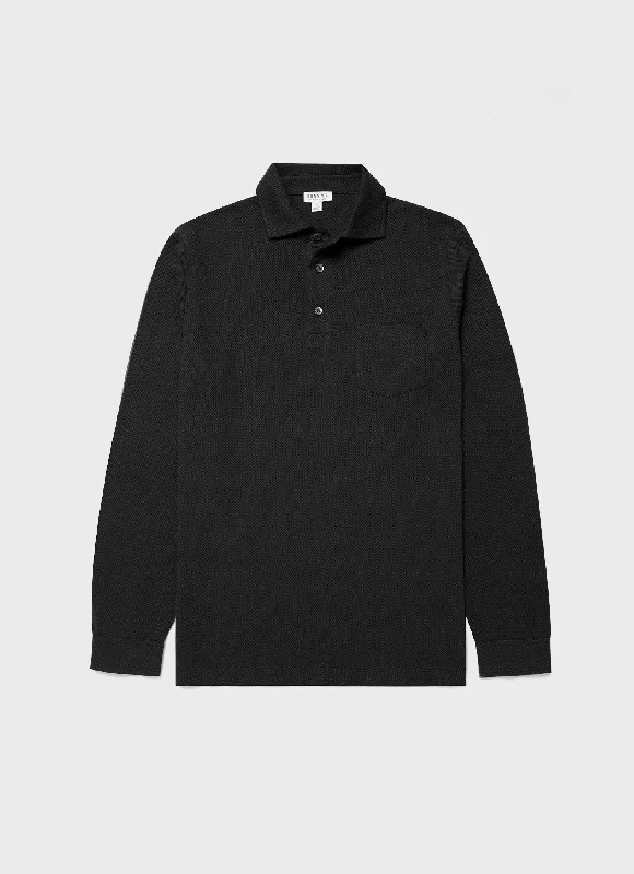 Men's UV - protected polo shirts for outdoor gardeningMen's WM Brown Long Sleeve Polo Shirt in Black Men's UV - protected polo shirts for outdoor gardeningMen's WM Brown Long Sleeve Polo Shirt in Black