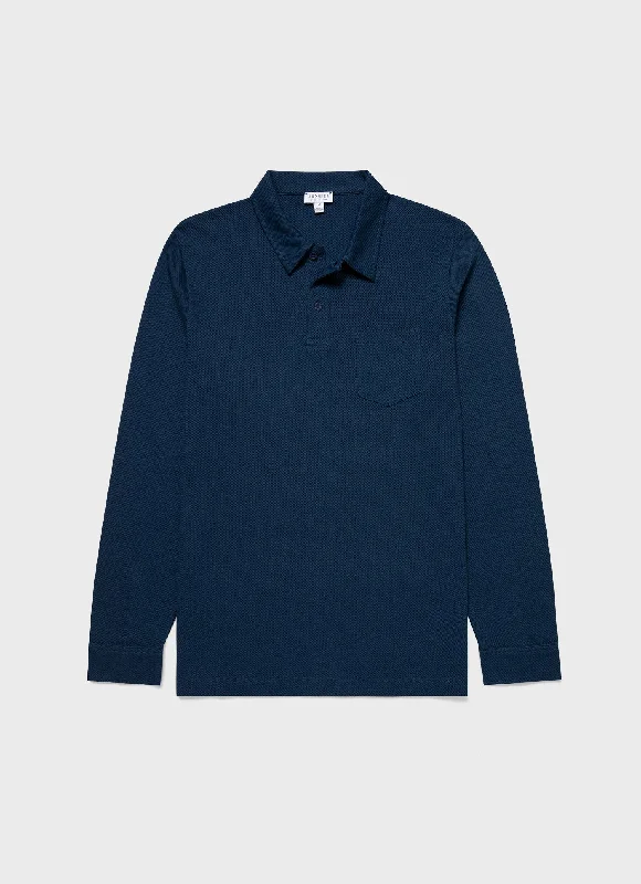 Men's reversible polo shirts with two different looksMen's Long Sleeve Riviera Polo Shirt in Naval Blue Men's reversible polo shirts with two different looksMen's Long Sleeve Riviera Polo Shirt in Naval Blue