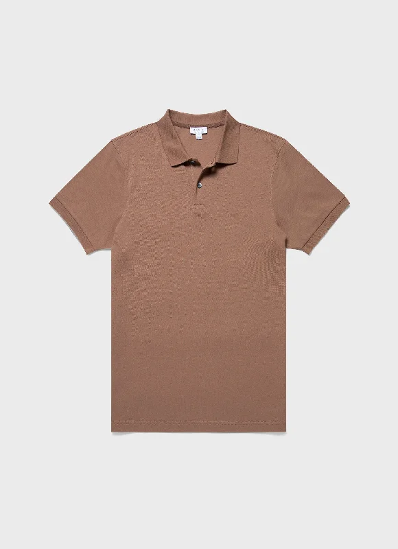 Men's stretchable athletic polo shirts for fitness workoutsMen's Piqué Polo Shirt in Dark Sand Men's stretchable athletic polo shirts for fitness workoutsMen's Piqué Polo Shirt in Dark Sand