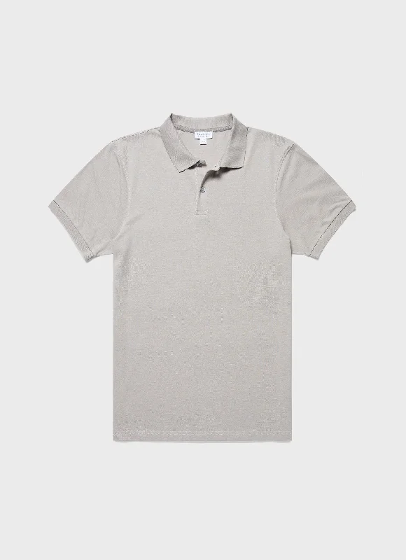 Men's slim fit short sleeve polo shirts with contrast collarsMen's Piqué Polo Shirt in Mid Grey Men's slim fit short sleeve polo shirts with contrast collarsMen's Piqué Polo Shirt in Mid Grey