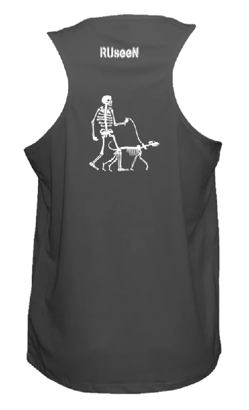 UV protection men's tank topsMen's Reflective Tank - Skeleton Walking Skeleton Dog