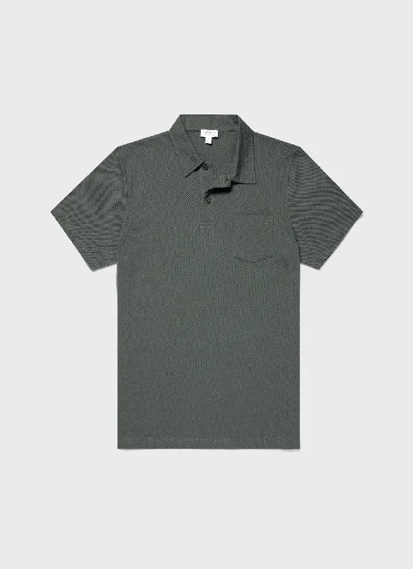 Men's long sleeve classic fit polo shirts with embroidered logosMen's Riviera Polo Shirt in Drill Green Men's long sleeve classic fit polo shirts with embroidered logosMen's Riviera Polo Shirt in Drill Green