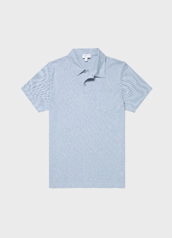 Men's breathable cotton blend polo shirts for summer outingsMen's Riviera Polo Shirt in Smoke Blue