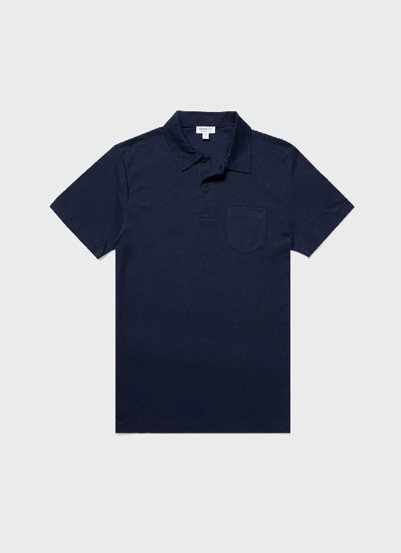 Men's UV - protected polo shirts for outdoor gardeningMen's Sea Island Cotton Riviera Polo Shirt in Navy Men's UV - protected polo shirts for outdoor gardeningMen's Sea Island Cotton Riviera Polo Shirt in Navy
