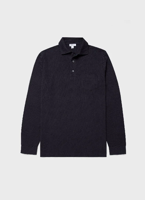 Men's reversible polo shirts with two different looksMen's WM Brown Long Sleeve Polo Shirt in Navy Men's reversible polo shirts with two different looksMen's WM Brown Long Sleeve Polo Shirt in Navy