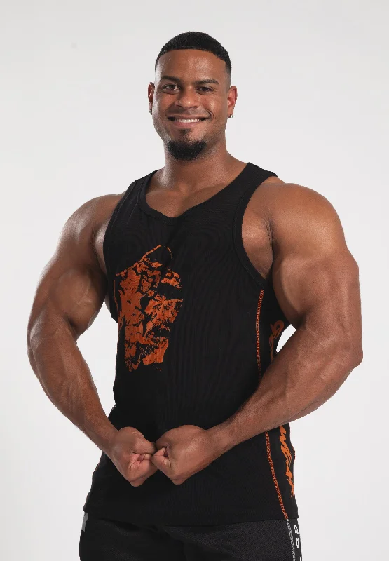 men's tank tops for cyclingMonterey Tank Top - Black/Orange