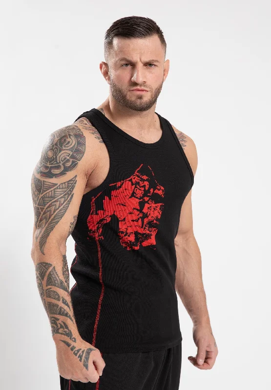 odor-resistant men's tank topsMonterey Tank Top - Black/Red