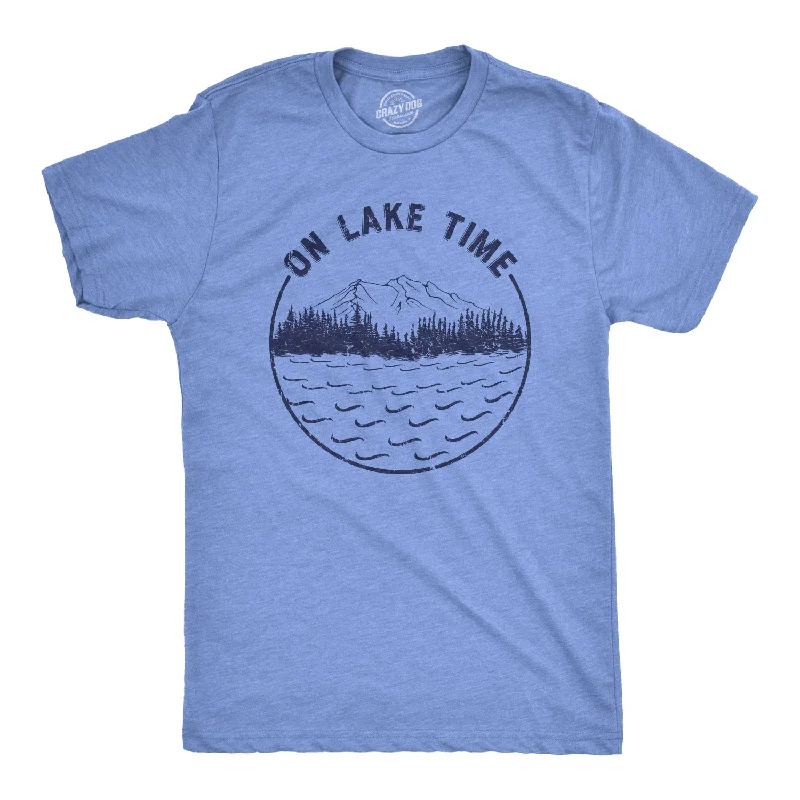 Men's ribbed t - shirts with a textured finish for added styleOn Lake Time Men's T Shirt Men's ribbed t - shirts with a textured finish for added styleOn Lake Time Men's T Shirt