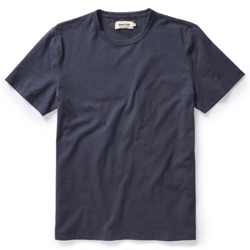 Men's button - down spread collar polo shirts for business casualThe Organic Cotton Tee in Navy Men's button - down spread collar polo shirts for business casualThe Organic Cotton Tee in Navy