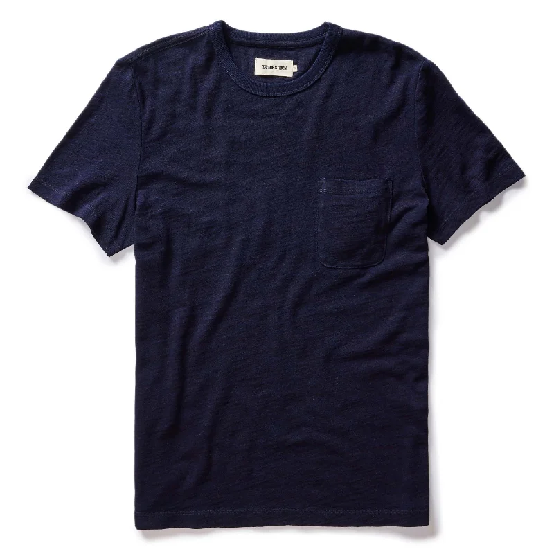 Men's button - down spread collar polo shirts for business casualThe Organic Cotton Tee in Rinsed Indigo Men's button - down spread collar polo shirts for business casualThe Organic Cotton Tee in Rinsed Indigo