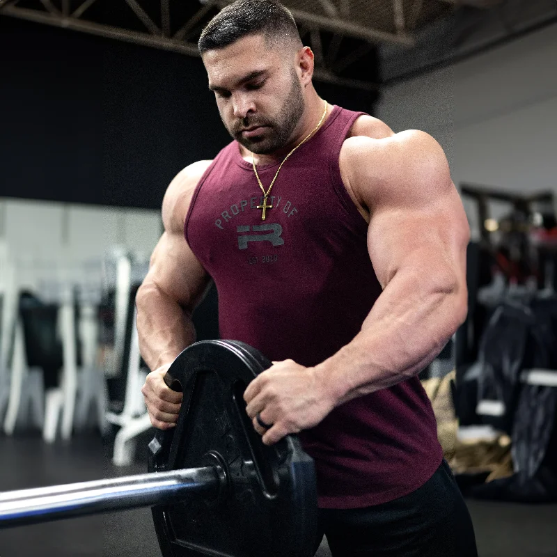 UV protection men's tank topsProperty Of IR Elite Tank (Ox Blood)