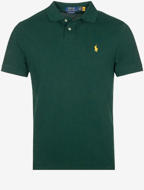 Men's high - collar polo shirts with a modern twistCustom Slim Fit Mesh Polo Shirt Lush Green Men's high - collar polo shirts with a modern twistCustom Slim Fit Mesh Polo Shirt Lush Green