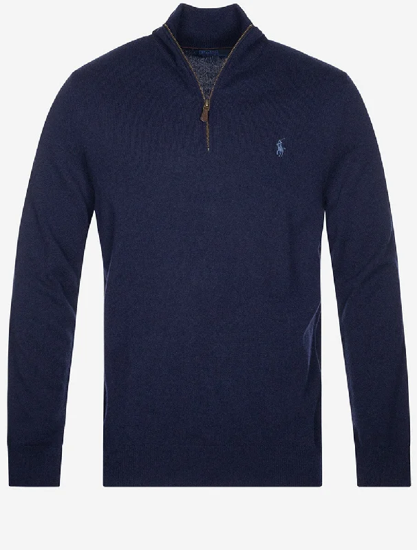 Men's formal - style silk blend polo shirts for special occasionsWool Quarter Zip Jumper Cruise Navy Men's formal - style silk blend polo shirts for special occasionsWool Quarter Zip Jumper Cruise Navy