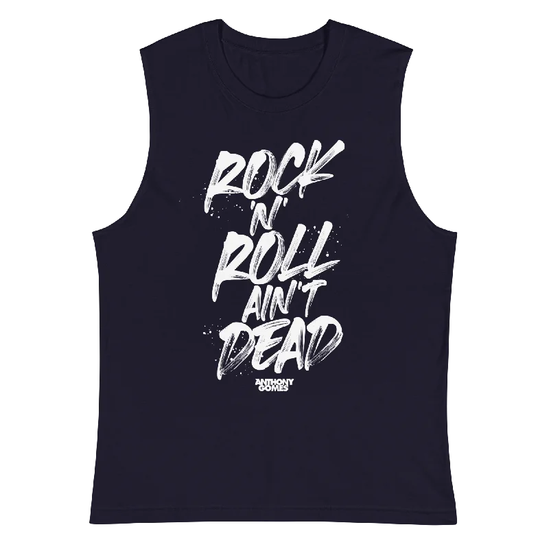 men's sleeveless tank tops for summerRock N Roll Ain't Dead Muscle Shirt