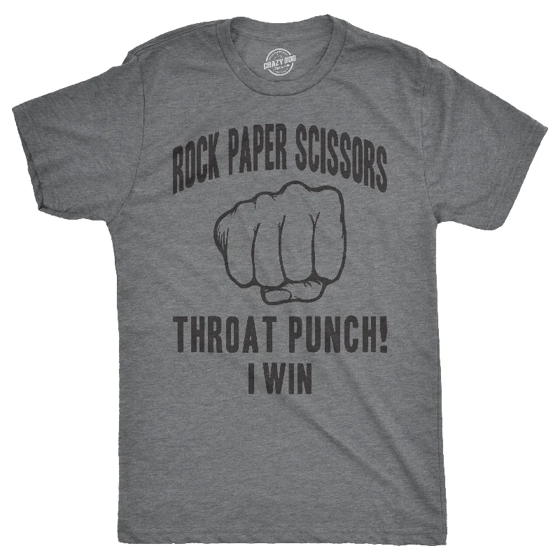 Men's smart - casual checkered t - shirts for semi - formal occasionsRock Paper Scissors Throat Punch Men's T Shirt Men's smart - casual checkered t - shirts for semi - formal occasionsRock Paper Scissors Throat Punch Men's T Shirt