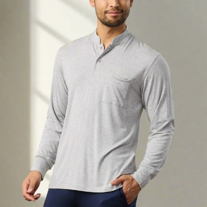 Men's long sleeve slim fit button - down shirts for business meetingsSilktouch TENCEL™ Modal Air Henley Neck Long Sleeve Top Men's long sleeve slim fit button - down shirts for business meetingsSilktouch TENCEL™ Modal Air Henley Neck Long Sleeve Top