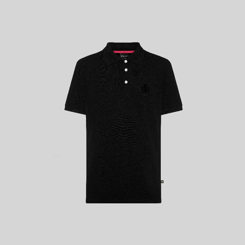 Men's UV - protected polo shirts for outdoor gardeningTERMÓPILAS BLACK POLO