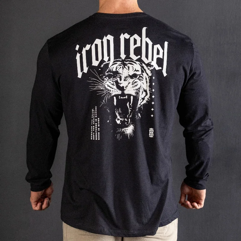 men's tank tops for runningTiger Long Sleeve (Black)