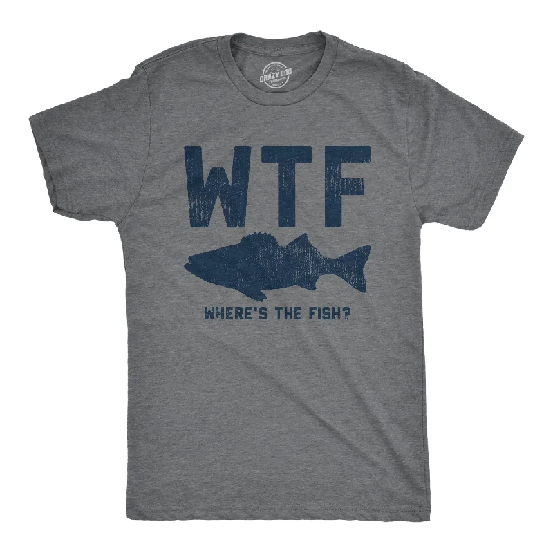 Men's v - neck muscle t - shirts for a body - building aestheticWTF Wheres The Fish Men's T Shirt Men's v - neck muscle t - shirts for a body - building aestheticWTF Wheres The Fish Men's T Shirt