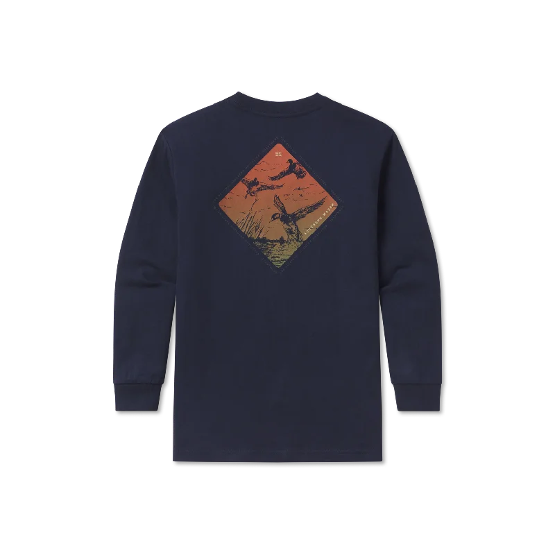 Men's stretch long sleeve denim shirts for a comfortable casual styleYouth Landing Zone Tee - Long Sleeve Men's stretch long sleeve denim shirts for a comfortable casual styleYouth Landing Zone Tee - Long Sleeve