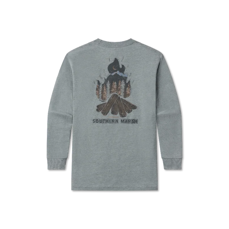 Men's long sleeve polo shirts with a contrast placket for added styleYouth SEAWASH™ Tee - Campfire - Long Sleeve Men's long sleeve polo shirts with a contrast placket for added styleYouth SEAWASH™ Tee - Campfire - Long Sleeve