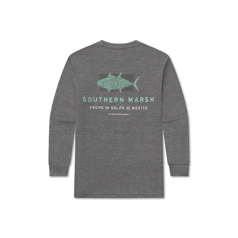 Men's long sleeve tartan pattern shirts for a traditional Scottish lookYouth FieldTec™ Heathered - Made in the Gulf - Tuna - Long Sleeve Men's long sleeve tartan pattern shirts for a traditional Scottish lookYouth FieldTec™ Heathered - Made in the Gulf - Tuna - Long Sleeve