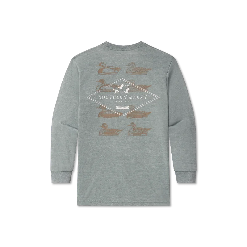 Men's long sleeve turtleneck sweaters in cashmere for a luxurious feelYouth SEAWASH™ Tee - Decoy Stamp - Long Sleeve Men's long sleeve turtleneck sweaters in cashmere for a luxurious feelYouth SEAWASH™ Tee - Decoy Stamp - Long Sleeve