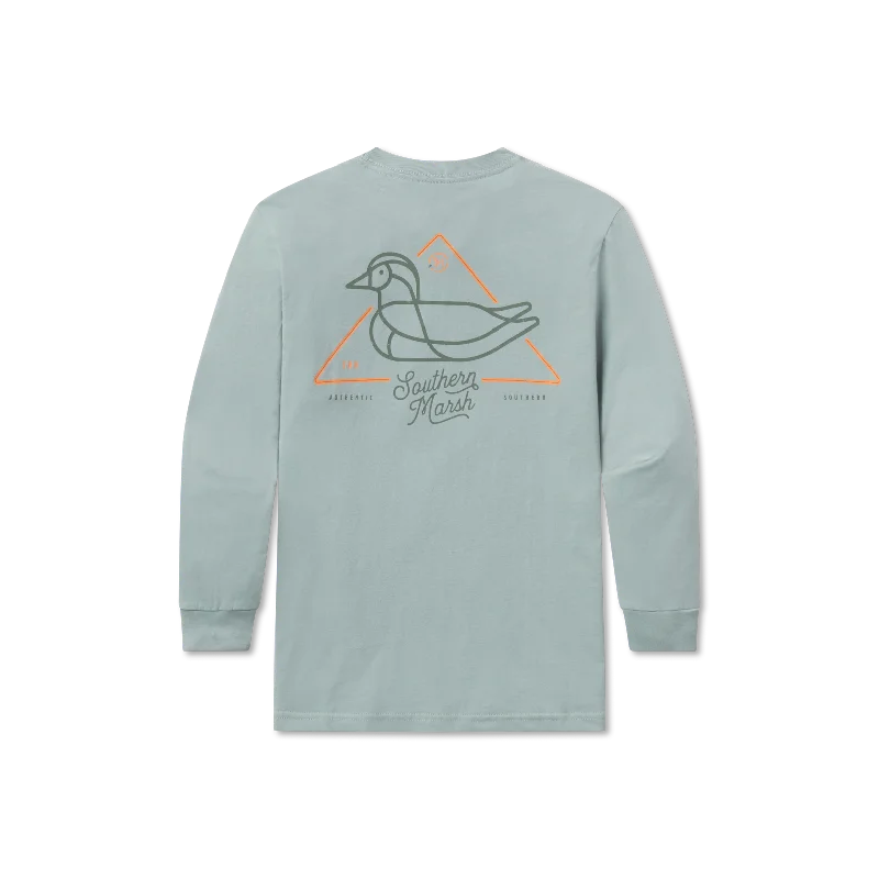 Men's waterproof long sleeve rain shirts for outdoor hiking in the rainYouth Warning Duck Tee - Long Sleeve Men's waterproof long sleeve rain shirts for outdoor hiking in the rainYouth Warning Duck Tee - Long Sleeve