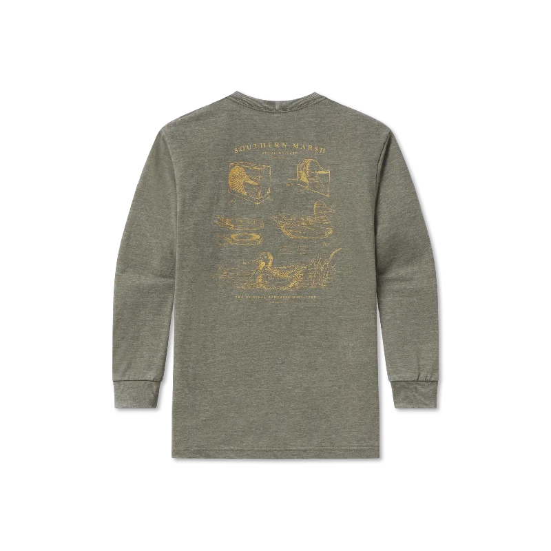Men's long sleeve thermal shirts with thumbholes for extra warmthYouth SEAWASH™ Tee - Mallard in the Making - Long Sleeve Men's long sleeve thermal shirts with thumbholes for extra warmthYouth SEAWASH™ Tee - Mallard in the Making - Long Sleeve