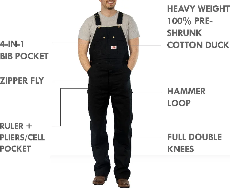 Short - length overalls for a trendy, cropped style#383 Made in USA Heavy Duty Black Duck Bib Overalls Short - length overalls for a trendy, cropped style#383 Made in USA Heavy Duty Black Duck Bib Overalls