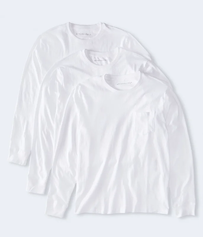 Men's moisture - wicking athletic t - shirts for intense workoutsAeropostale Long Sleeve Pocket Crew Tee 3-Pack Men's moisture - wicking athletic t - shirts for intense workoutsAeropostale Long Sleeve Pocket Crew Tee 3-Pack