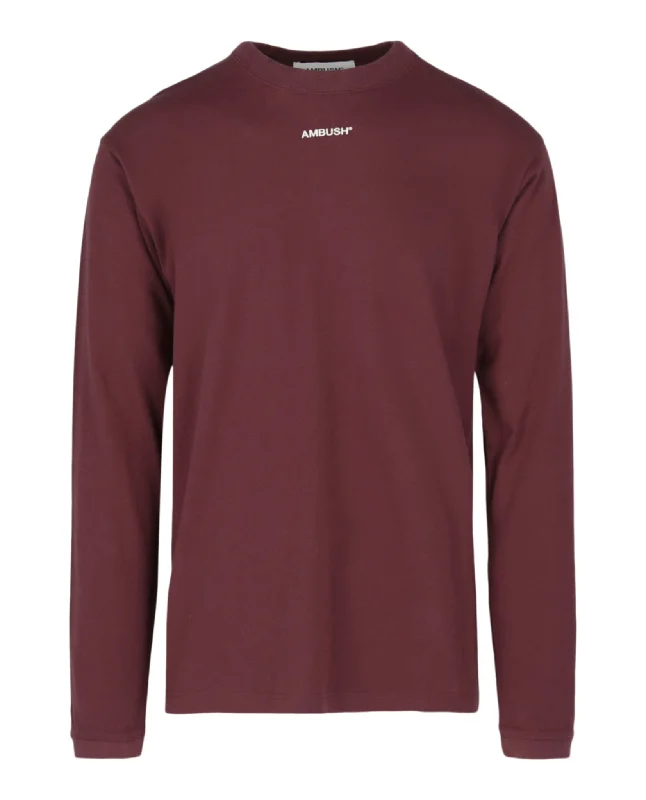 Men's button - front t - shirts with a unique artistic printAmbush Printed Logo Long Sleeve T-Shirt Men's button - front t - shirts with a unique artistic printAmbush Printed Logo Long Sleeve T-Shirt