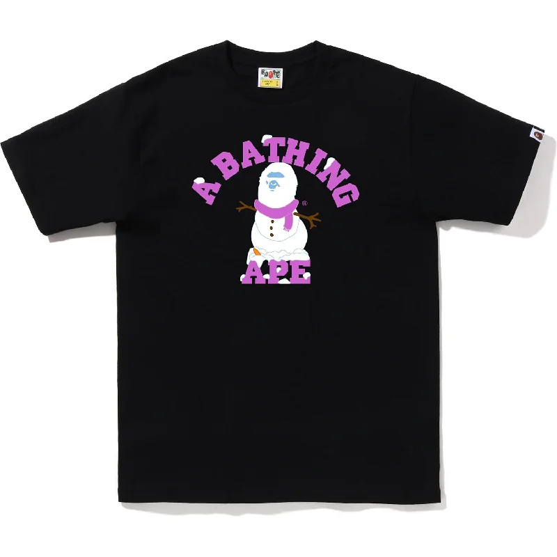Men's plus - size pocket t - shirts with a classic lookAPE SNOWMAN COLLEGE TEE MENS Men's plus - size pocket t - shirts with a classic lookAPE SNOWMAN COLLEGE TEE MENS