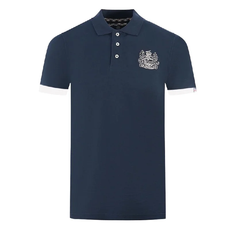 Men's thermal t - shirts with a high - neck design for cold weatherAquascutum Elegant Cotton Polo with Contrast Logo Men's Emblem Men's thermal t - shirts with a high - neck design for cold weatherAquascutum Elegant Cotton Polo with Contrast Logo Men's Emblem
