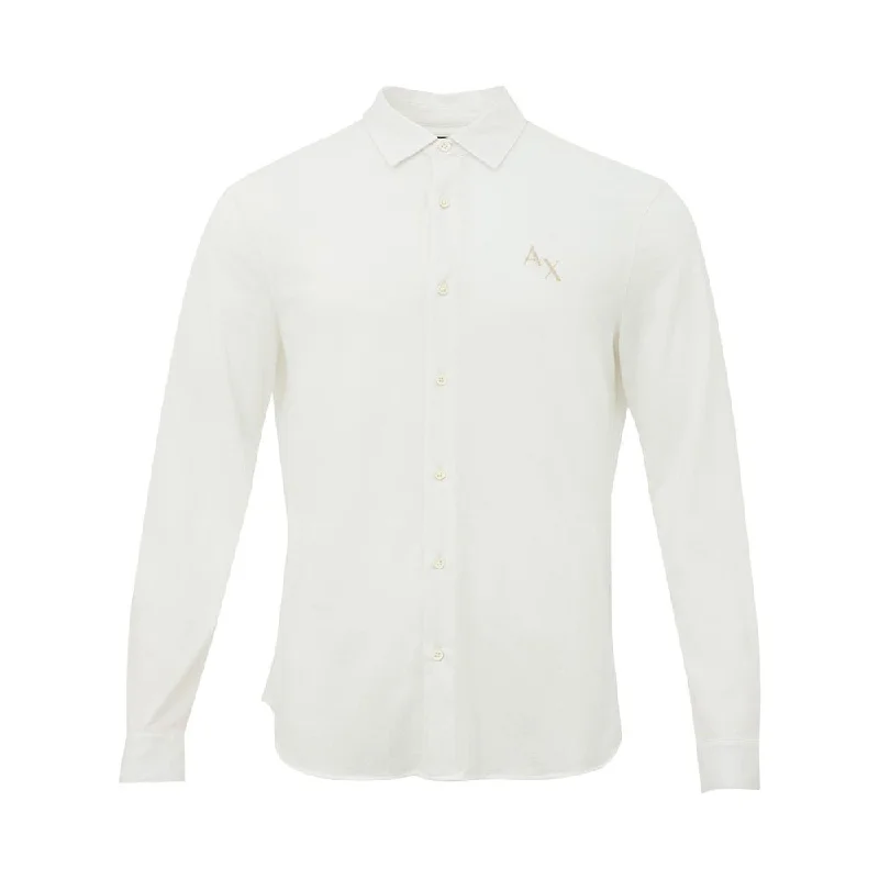 Men's short - sleeve linen t - shirts for summer beach outingsArmani Exchange Elegant Organic Cotton Men's Shirt Men's short - sleeve linen t - shirts for summer beach outingsArmani Exchange Elegant Organic Cotton Men's Shirt