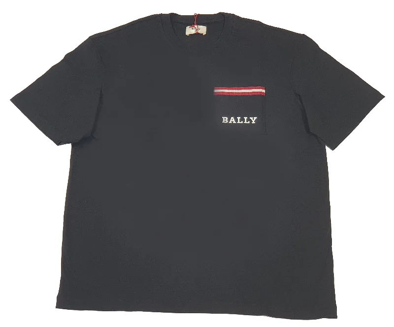 Men's printed Hawaiian t - shirts for tropical vacationsBally 6233729 Men's Black 100% Cotton Pocket T-Shirt Men's printed Hawaiian t - shirts for tropical vacationsBally 6233729 Men's Black 100% Cotton Pocket T-Shirt