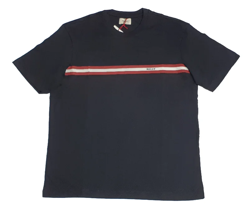 Men's v - neck muscle t - shirts for a body - building aestheticBally 6233733 Men's Black 100% Cotton Striped Logo T-Shirt Men's v - neck muscle t - shirts for a body - building aestheticBally 6233733 Men's Black 100% Cotton Striped Logo T-Shirt
