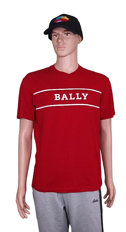 Men's antimicrobial t - shirts for odor - free freshness during travelBally 6240605 Men's Red Cotton Printed Logo T-Shirt Men's antimicrobial t - shirts for odor - free freshness during travelBally 6240605 Men's Red Cotton Printed Logo T-Shirt