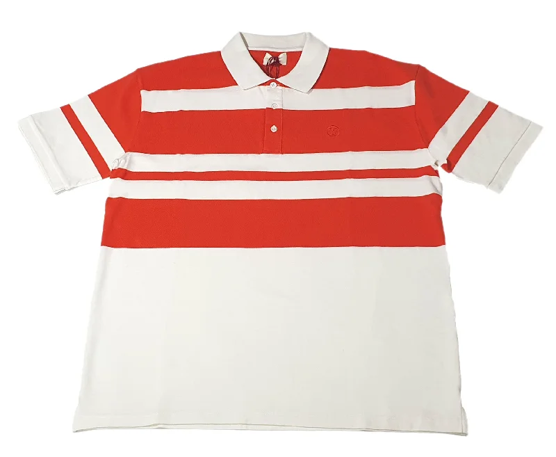Men's thermal t - shirts with a high - neck design for cold weatherBally 6303584 Men's Bone/Orange Striped Organic Cotton Polo Shirt Men's thermal t - shirts with a high - neck design for cold weatherBally 6303584 Men's Bone/Orange Striped Organic Cotton Polo Shirt