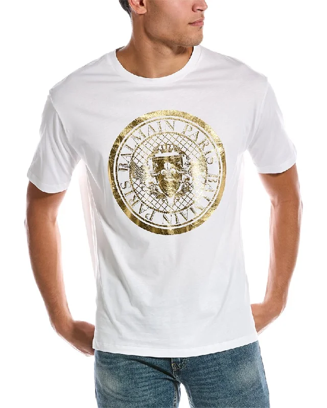 Men's ribbed t - shirts with a textured finish for added styleBalmain Logo T-Shirt Men's ribbed t - shirts with a textured finish for added styleBalmain Logo T-Shirt