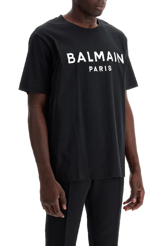 Men's polo t - shirts with a contrast collar for a preppy lookBalmain T-Shirt With Logo Print Men's polo t - shirts with a contrast collar for a preppy lookBalmain T-Shirt With Logo Print