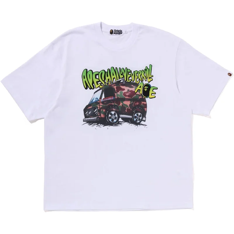 Men's printed Hawaiian t - shirts for tropical vacationsBape Car Graphic Tee Mens