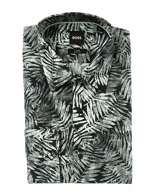 Men's long - sleeve henley t - shirts with button - down placketsBOSS Hugo Boss Slim Fit Dress Shirt Men's long - sleeve henley t - shirts with button - down placketsBOSS Hugo Boss Slim Fit Dress Shirt
