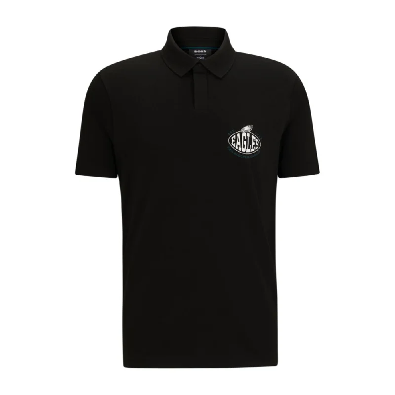 Men's short - sleeve linen t - shirts for summer beach outingsBOSS x NFL cotton-piqu polo shirt with collaborative branding Men's short - sleeve linen t - shirts for summer beach outingsBOSS x NFL cotton-piqu polo shirt with collaborative branding