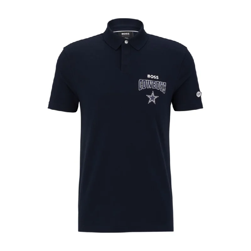 Men's antimicrobial t - shirts for odor - free freshness during travelBOSS x NFL cotton-piqu polo shirt with collaborative branding Men's antimicrobial t - shirts for odor - free freshness during travelBOSS x NFL cotton-piqu polo shirt with collaborative branding