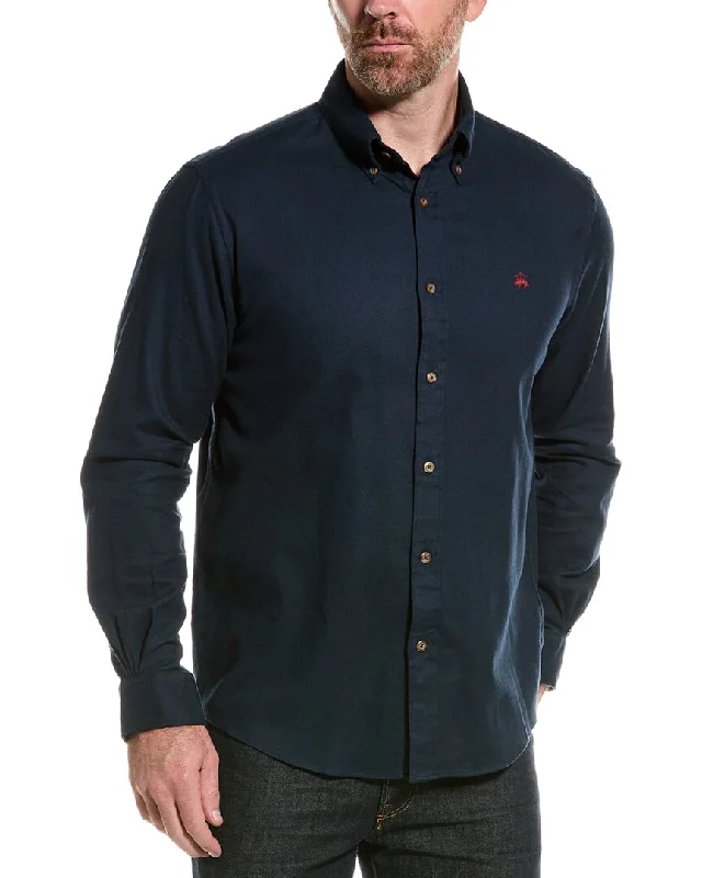 Men's distressed denim - look t - shirts with a rugged appealBrooks Brothers Regular Fit Flannel Shirt