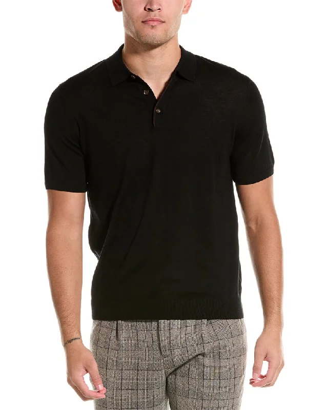 Men's ribbed t - shirts with a textured finish for added styleBruno Magli Wool Polo Sweater Men's ribbed t - shirts with a textured finish for added styleBruno Magli Wool Polo Sweater